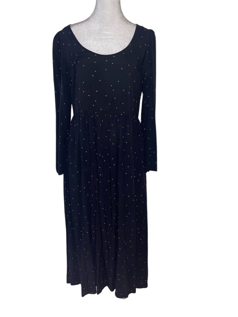 Madewell Alicia Dress Size 6 Night Stars Long Sleeve Witchy Dark Feminine Navy
